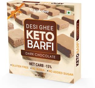 NUTROACTIVE Keto Chocolate Hazelnut Barfi (Ultra Low Carb Sweets) Gift Pack - 200g Box