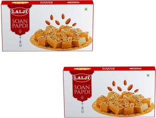 lalji Soan Papdi 800Gm (400Gm x 2) Sweet | Flaky and Sweet Box