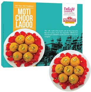 Delight Foods Motichoor Laddo Special Boondi Ladoo | Desi Ghee Indian Sweets/Mithai/Dessert Box