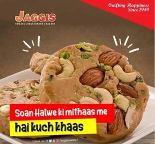 JAGGI SWEETS Jaggi Sweet Desi Ghee Soan Halwa Indian Sweets Mithai Pure And Natural (1000 Gm) Box