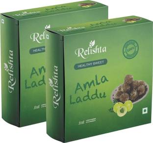 Relishta Natural Amla Laddu 2x400g - Handcrafted original recipe & Traditional Taste Box