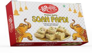 Bikaneri Shree Ganga Soft and Flaky Soan Papdi Bikaneri Sweet, Mithai Box