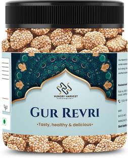 HUNGRY HARVEST Homemade Gur ki Rewari | Gud ki Revdi | Til Sweets| Jaggery Revdi Indian Mithai Plastic Bottle