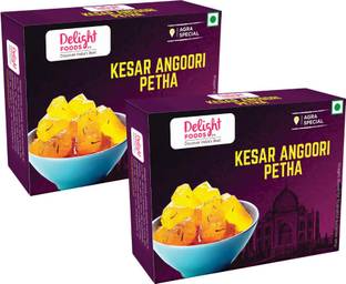 Delight Foods Original Agra Kesar Angoori Petha | Indian Mithai, Sweets Box