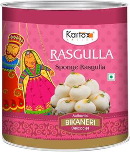 Kartox Valley Sponge Rasgulla Authentic Bikaneri Delicacies 1kg (pack of : 1) Tin