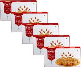 lalji Soan Papdi 2Kg (400Gm x 5) Sweet | Flaky and Sweet Box