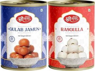 Bikaneri Shree Ganga Rasgulla 500Gm, Gulab Jamun 500Gm Traditional Bikaneri Sweets Tin