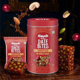 Happilo Cranberry Date Bites Diwali Celebration Gift Pack | Healthy Guilt Free Sweets Tin