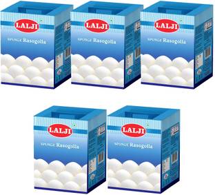 lalji Rasogolla 5Kg (1Kg x 5) Soft and Juicy Bengali Sweet Tin