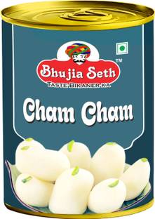 BHUJIYA SETH White Cham cham mithai 1 kg tin pack Tin