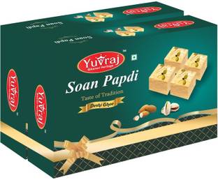Yuvraj Food Product Desi Ghee Patisa Soan papadi mitha Famous sweets ( 500 gm x 2 ) combo pack Box