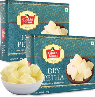 Chokhi Dhani Dry Agra ka Petha | Soft and Juicy Indian Sweet (Pack of 2, 400g each) Box