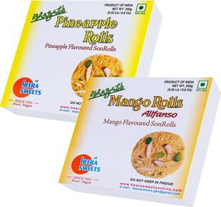 Bhagat's Heera Sweet SonRoll Soft Sweets Mithai Combo Pineapple & Mango 250gm Box
