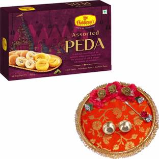 Haldiram's Nagpur Assorted Peda 500g Pack of 2 (500g x 2) With Puja Thali Box