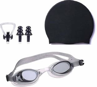 HouseOfCommon Swimming Set, Swimming Combo Set For (Swim Cap/swimmingGoggle/earplugs/noseclip) Swimming Cap