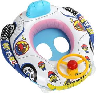 JEJIME Swimming Accessories for Kids Swimming Pool Tube Swimming Ring Baby Float (Car) Swimming Cap