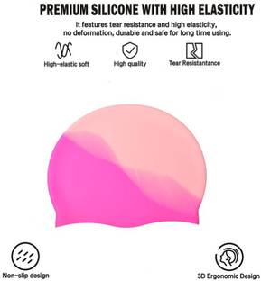Ratnaram swim cap pink mix Swimming Cap