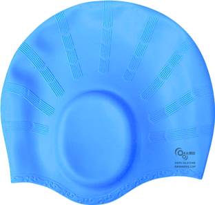 KARBD Light BLue Silicone Swimming Cap with Ear & Hair Protection Swim Pool Head Cap Swimming Cap