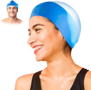DECRONICS Silicone Swimming Cap for Men & Women for Long & Short Hair Easy Fit Swimming Cap