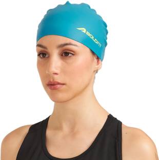 BOLDFIT Swimming Cap Men Swim Cap for Women Swimming Pool Cap Full Head Cover Silicon Swimming Cap