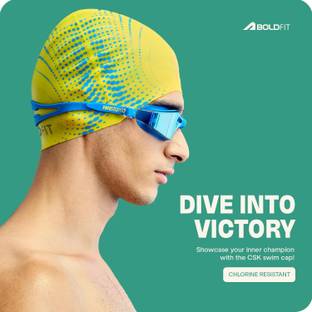 BOLDFIT Swimming Cap Men Swim Cap for Women Swimming Pool Cap Full Head Cover Silicon Swimming Cap