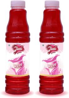 jeni Milk Sharbat Pack of 2 Flavors - Rose /Non-Fruit Sharbats Synthetic Syrup Combo/Gift Pack/Summer Combo [700 ml each] [700 ml, 700 ml, Pack of 2] Rose Sharbat