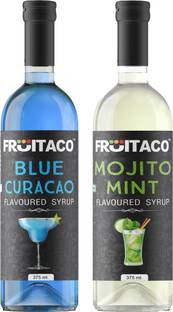 fruitaco Blue Curacao Mojito Mint Mocktail Syrup for Mocktails, Cocktails 375ml each
