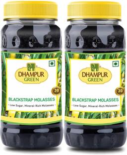 Dhampure Speciality Natural Blackstrap Molasses Syrup Unsulphured, Sugarcane Juice, Mineral Rich Thick Natural Sweetener Syrup for Baking Cakes, Cookies, Mithaai & Topings, 1Kg (2 x 500grams) No