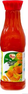 9am Orange Crush Drink|Ready to Mix|Refreshing Juice|For Ice Cream, Milkshake & More Orange