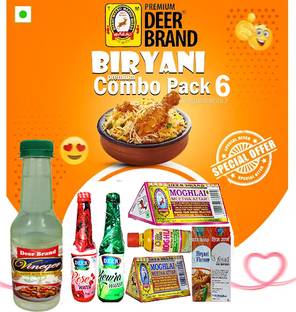 DEER BRAND Meetha Attar Biryani Essence KIT ComboOf5 Rose Gulab & Kewra Water Kewda Vinegar 963 g