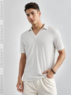 Striped Men White T-Shirt