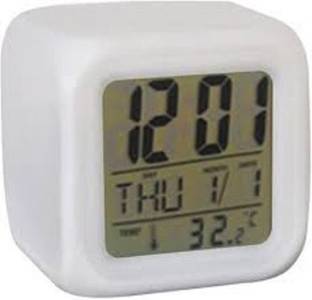 Color Change Digital White Clock
