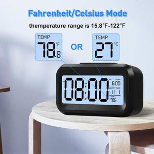 PeepalComm Digital Smart Alarm Clock Backlight Battery Operated Table Clock with Clear LCD Display Clock