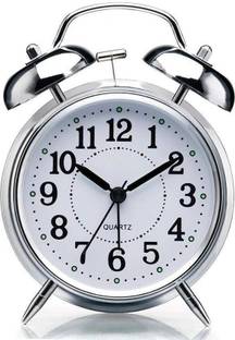 ZORIADA Analog Silver Clock
