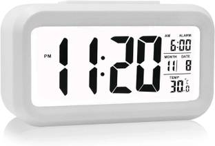 Stadash Digital Alarm Clock Table Clock for Study Loud Desk Alarm Clock for Heavy Sleepers White Clock