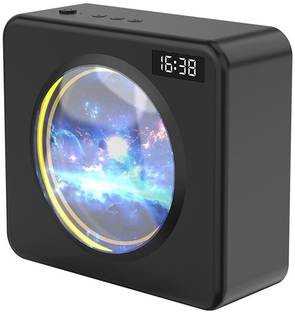 MARS Digital Rotating Colorful Light Clock Bluetooth Speaker Bedroom Bedside Atmosphere Black Clock