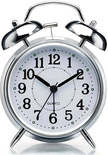 GLOBCRATE Analog Silver Clock