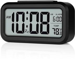 STARVOKES Digital Desk Clock with LCD Display, Date, Temperature & Alarm (black, Rectangle) Clock