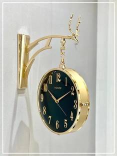 Abhsant Analog Double-Sided Wall Clock Antique Wall Hanging Train Station Clock Decorative Clock