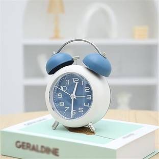 Cloudmall Electric Clock Twin Bell Edition Vintage Look with Night LED Display Table Alarm Clock , Blue Clock
