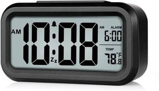 Estervig Digital Alarm Clock Table Clock for Study Loud Desk Alarm Clock for Heavy Sleepers Black Clock