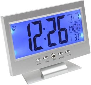 Psb Analog-Digital Silver Clock