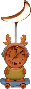 vkventure Analog Orange Alarm Clock with Rechargeable Study/Desk Lamp & Pencil Sharpener Clock Clock