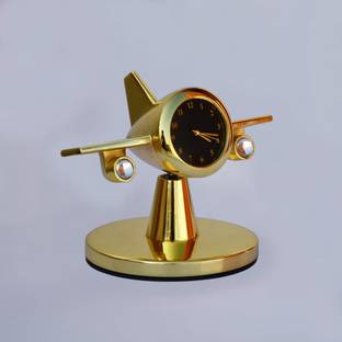 Saugat Traders Analog Rotating Aeroplane Rotating Clock Showpiece for Corporate Gifting Clock