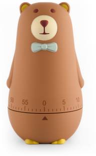 ComicSense Analog Brown Cute Bear Mechanical Timer Alarm Clock - No Battery Required, Reminder Clock