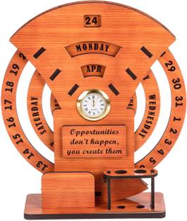 KUBER INDUSTRIES Analog Brown Clock