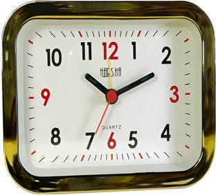 Abhi Creation Analog Multicolor Alarm Clock, Gold, Black Clock