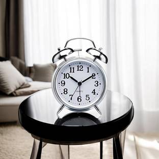 omkarzone Analog Silver Clock