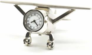 ZAHEPA Analog Silver Clock
