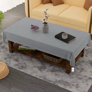 HOMESTIC Cotton 4 Seater Self Design Table Cover